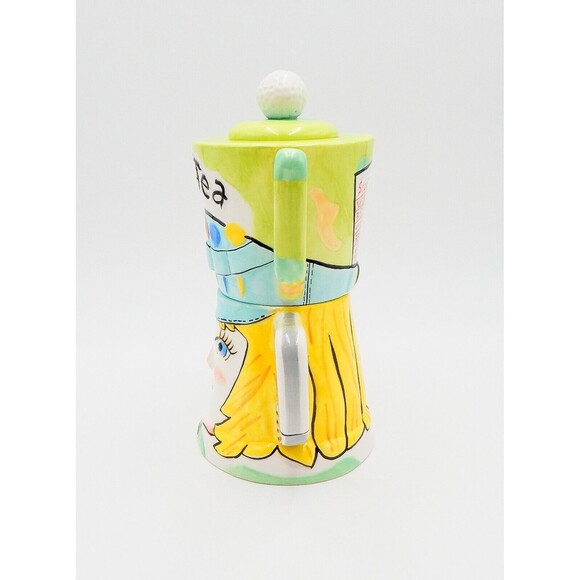 Peggy Turchette Santa Barbara Golf-Tea Stackable Tea For One Pot Teacup Mug - Picture 2 of 10